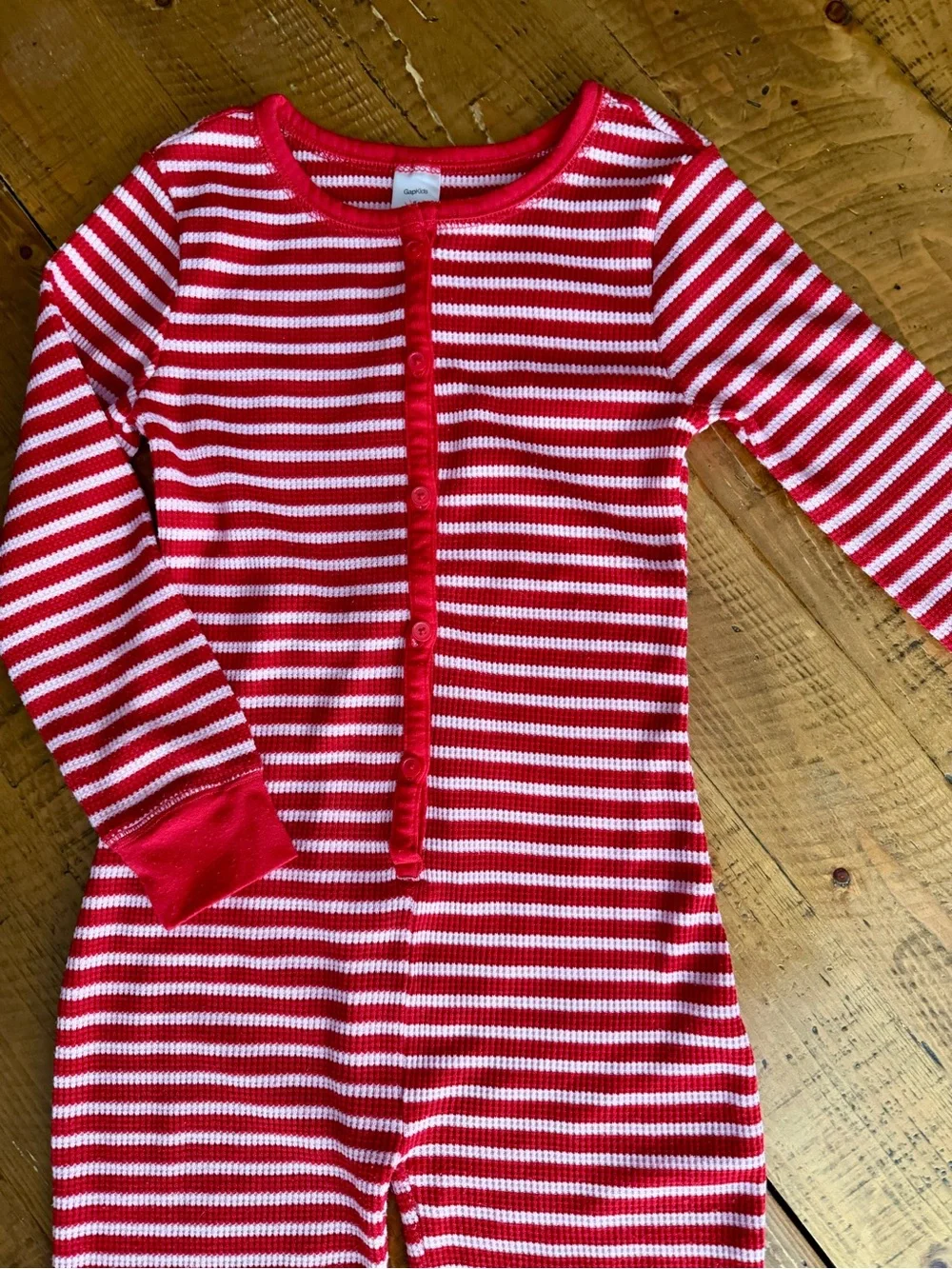 GAP Red and Pink Striped Girls Pajamas Thermal/Long Jon style Size 6
